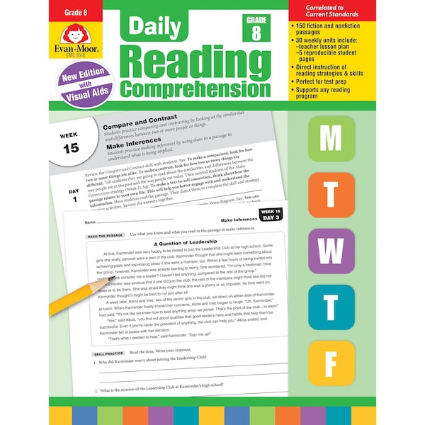 Evan-Moor Educational Publishers Daily Reading Comprehension, Teacher Edition, Grade 8 3618 - main